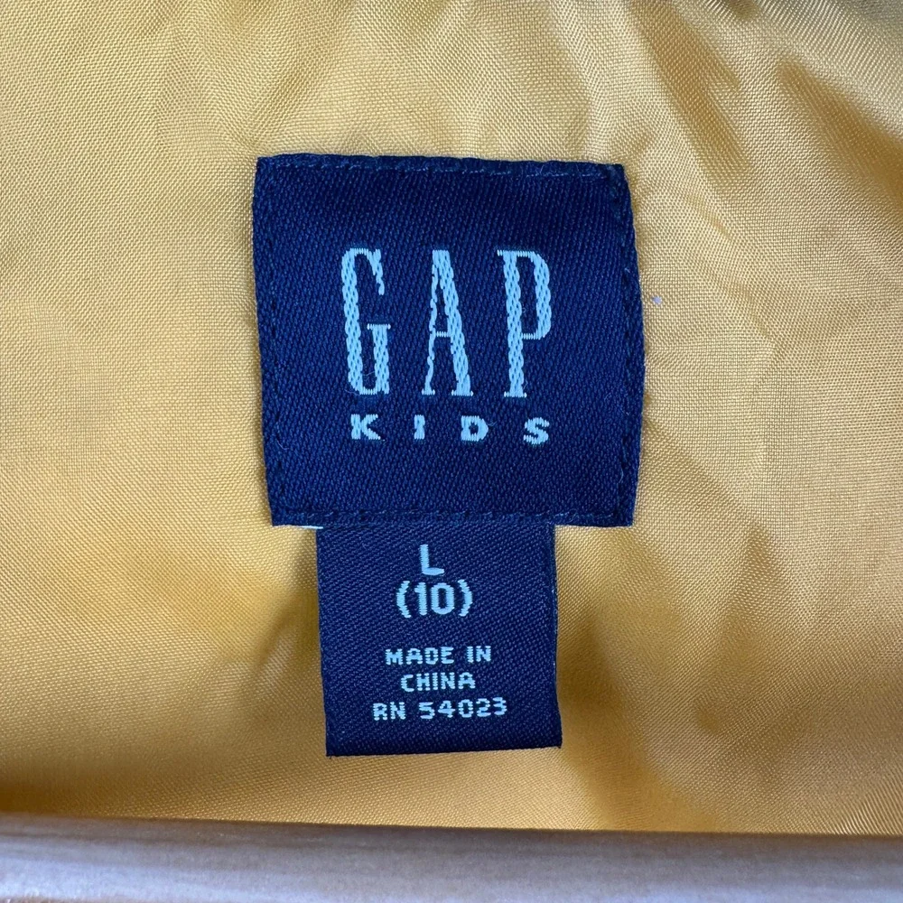 Gap Puffer Jacket Kids L (10) Navy Blue Down Filled Fall Quilted Full Zip